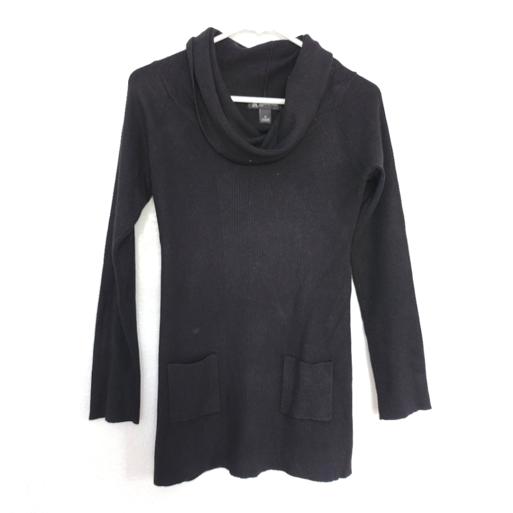 INC black turtleneck long sweater long sleeves Size M Petite